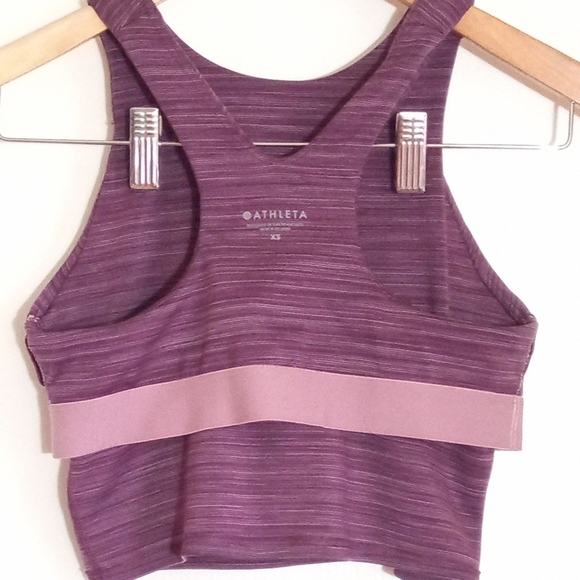Athleta conscious cropped racerback top with shelf bra space dyed women size XS - Picture 4 of 7